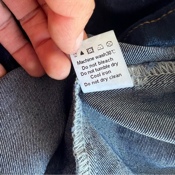 Allegra K Women's 3/4 Sleeve Button Down Denim Shirt Dress Size Small NWT - Picture 15 of 16